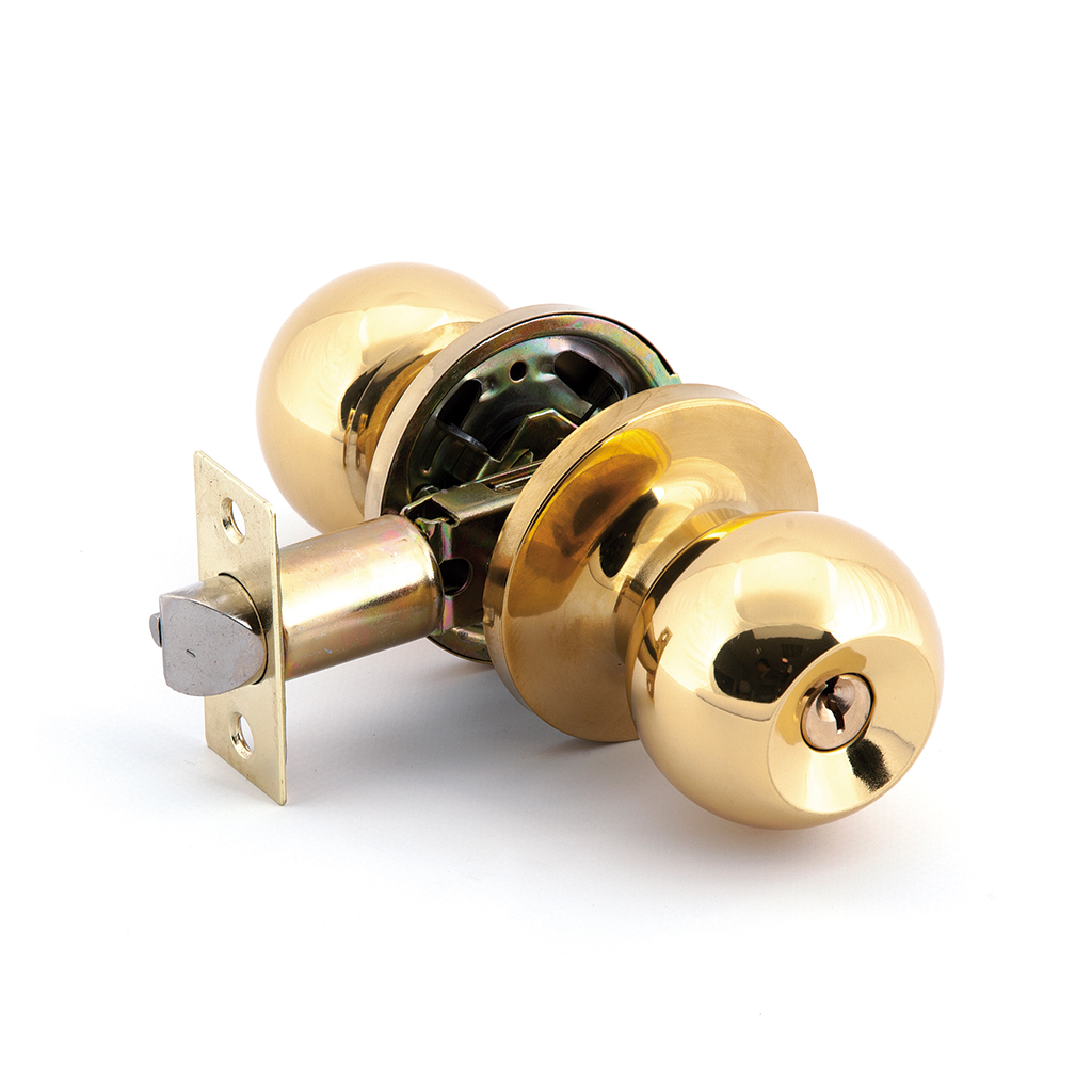 KNOB LOCK, HOTEL, BRASS