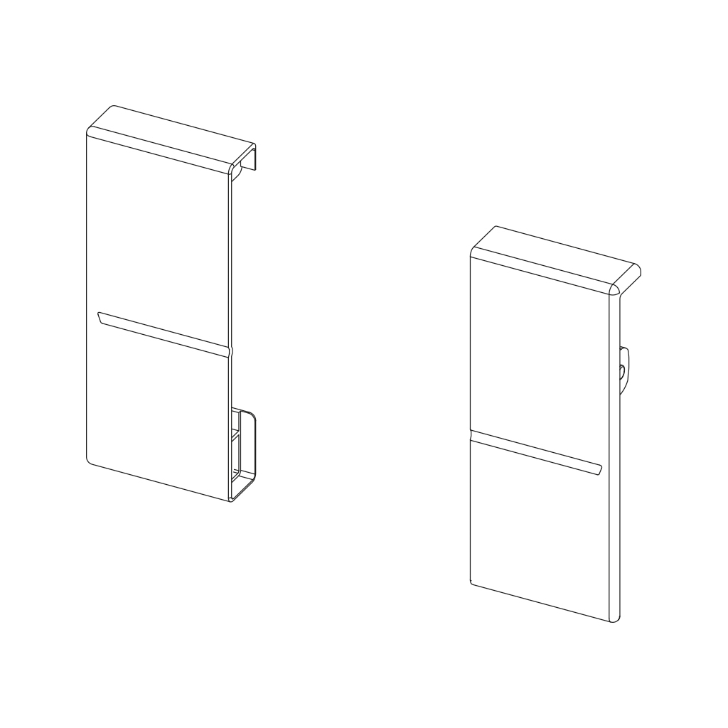 SET OF PLASTIC FRONTAL BRACKETS FOR INTERNAL DRAWER TEN2 H90 WHITE