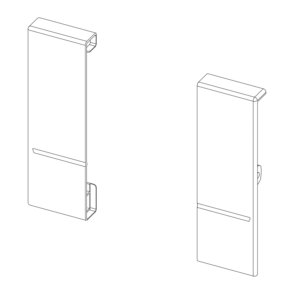 SET OF PLASTIC FRONTAL BRACKETS FOR INTERNAL DRAWER TEN2 H120 WHITE