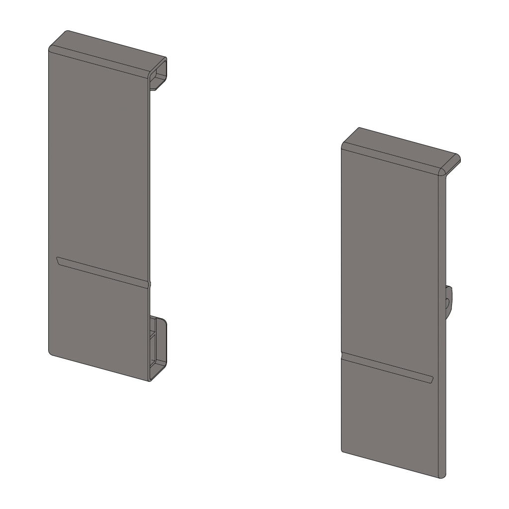 SET OF PLASTIC FRONTAL BRACKETS FOR INTERNAL DRAWER TEN2 H120 ANTHRACITE