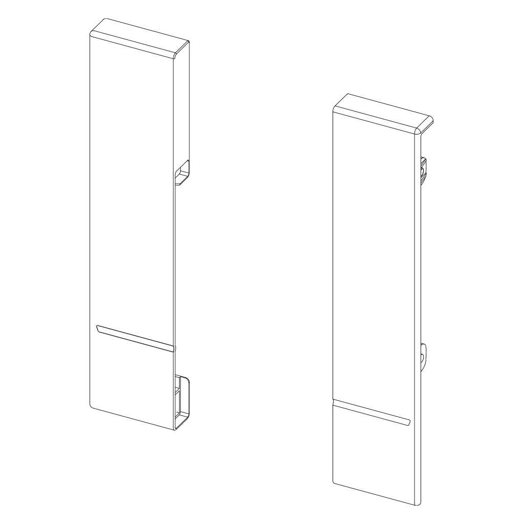 SET OF PLASTIC FRONTAL BRACKETS FOR INTERNAL DRAWER TEN2 H180 WHITE