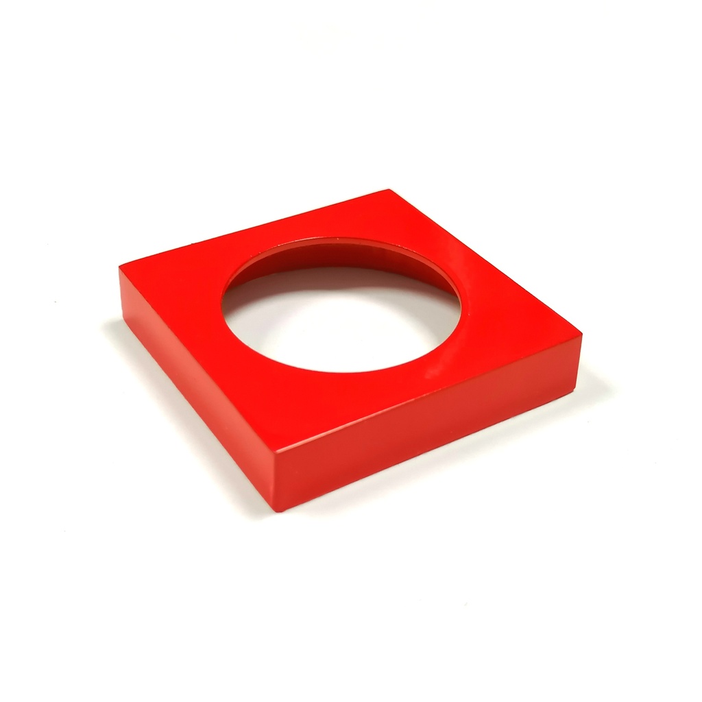 SET SQUARE ROSETTE WITHOUT RING RED