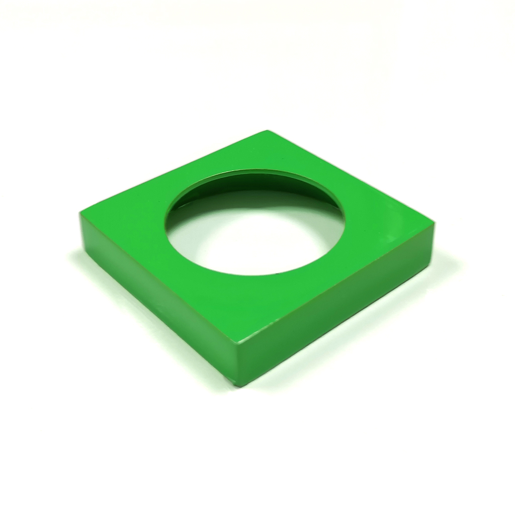 SET SQUARE ROSETTE WITHOUT RING GREEN