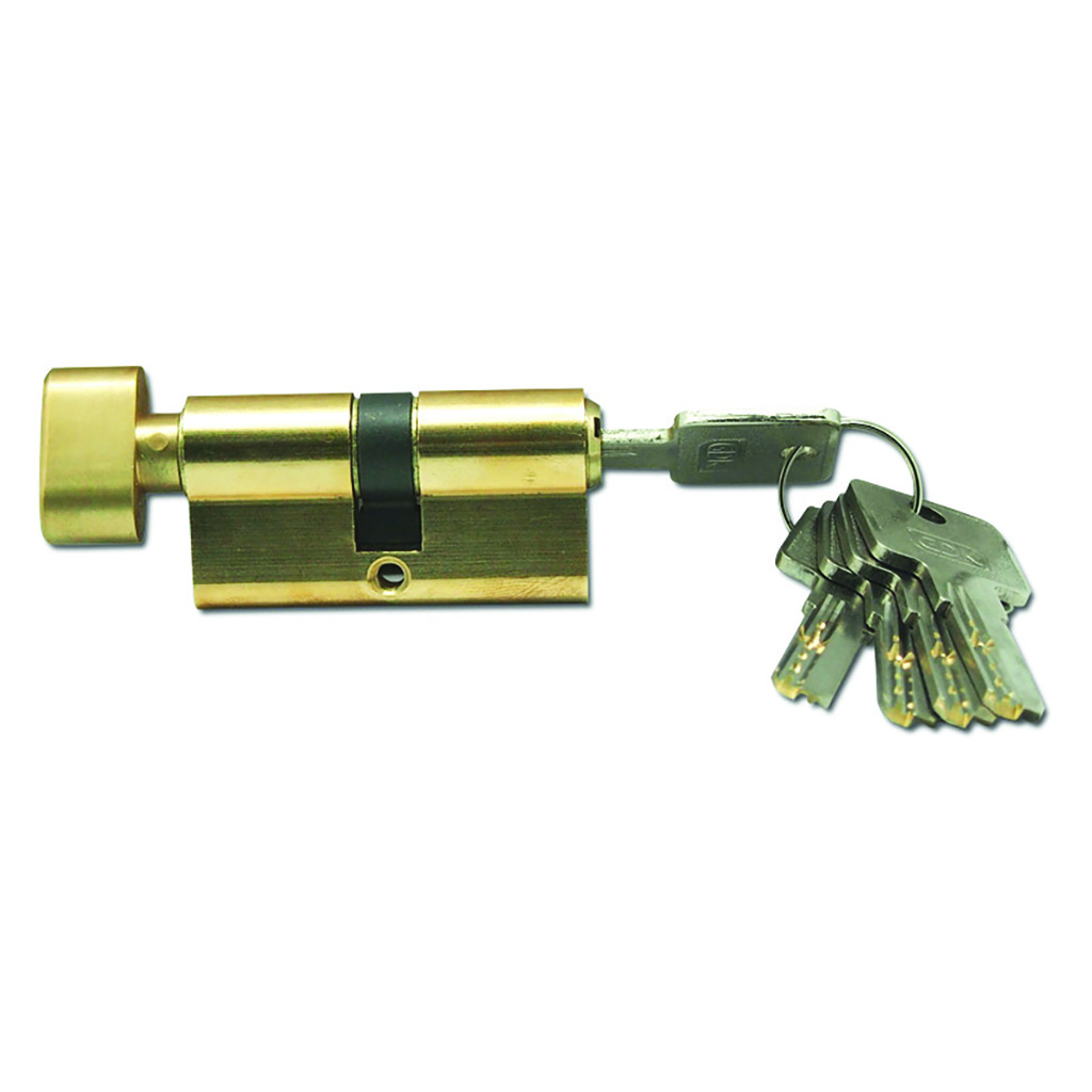 CILINDRO EUR.70mm C/CONDENA LLAVE SEGURIDAD DORADO