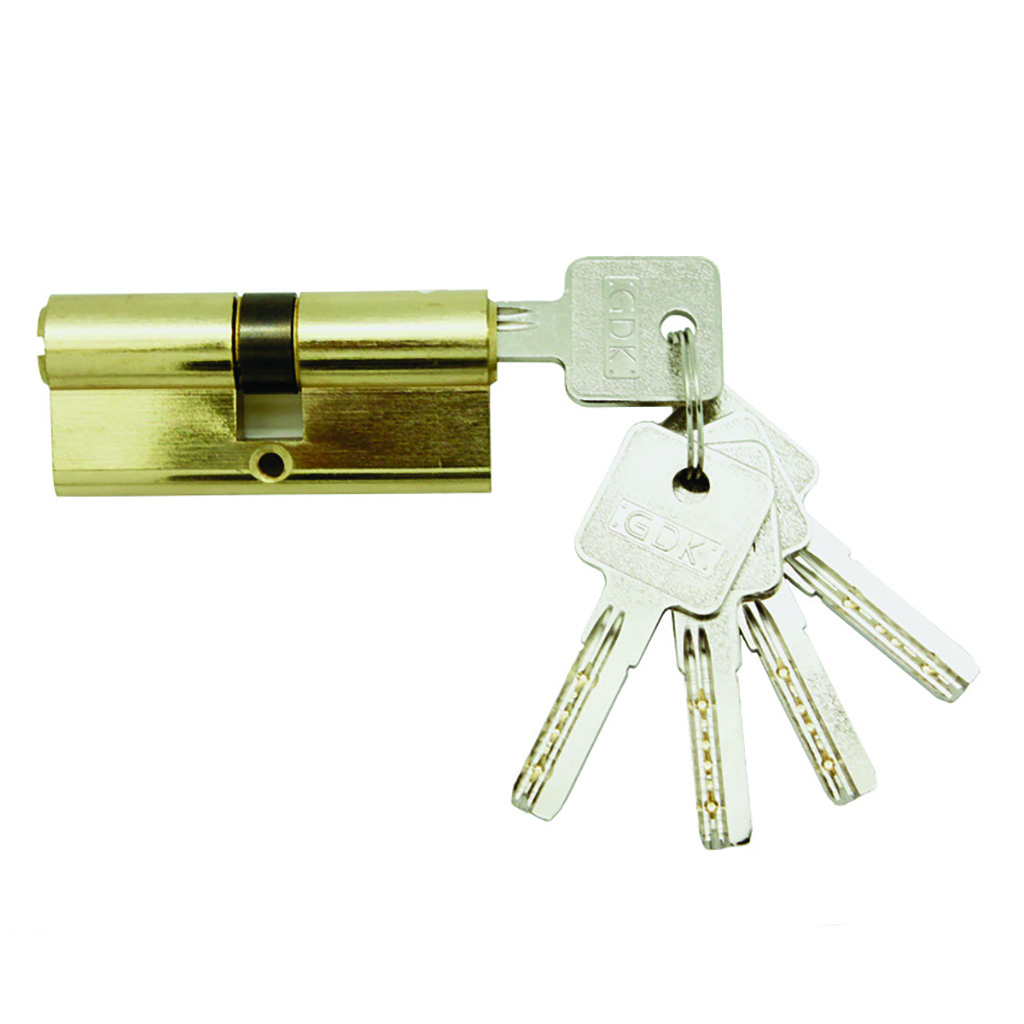 CILINDRO EUROPEO 70mm LLAVE SEGURIDAD DORADO