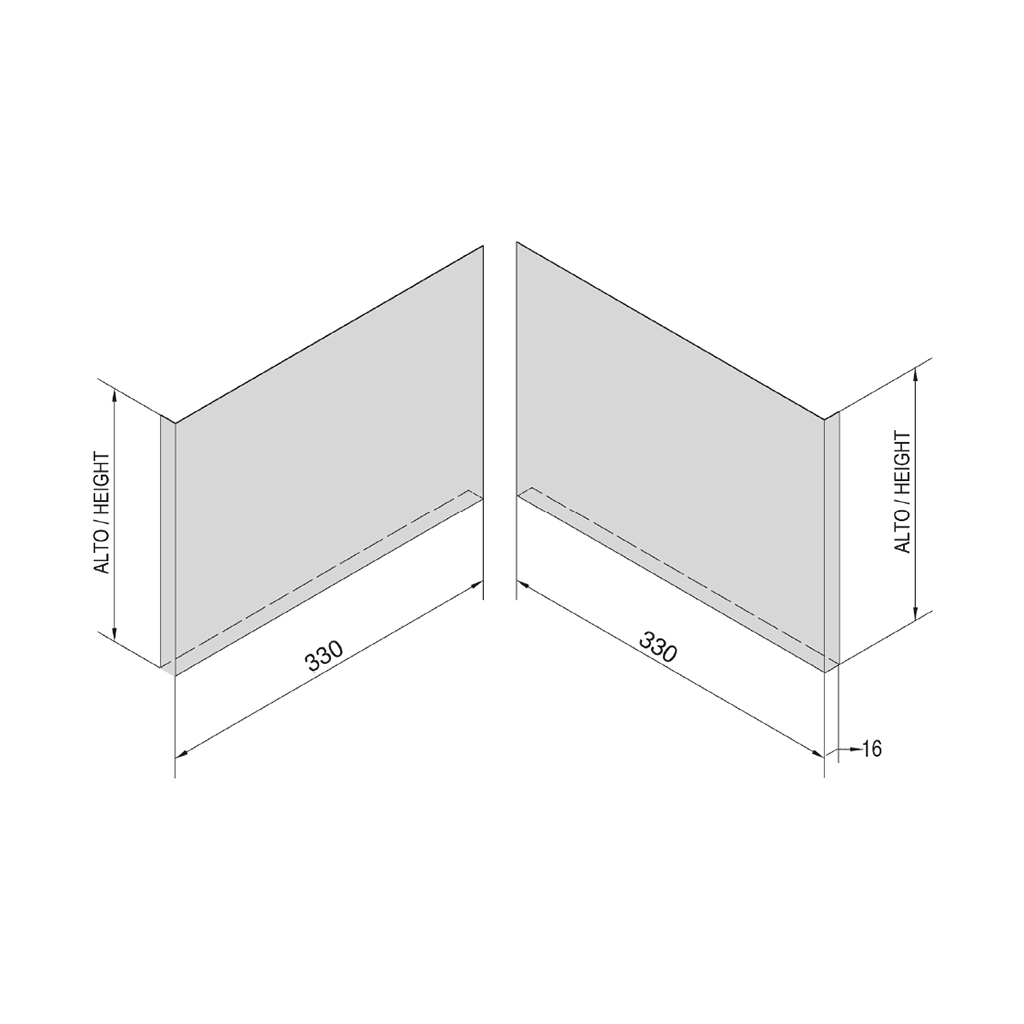 BELL SIDE MATT WHITE, 330X270, LEFT+RIGHT