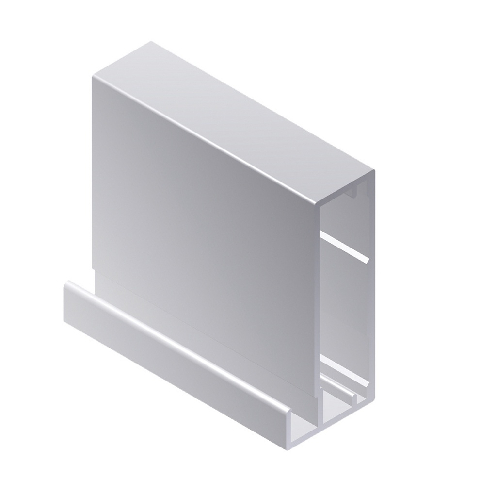 PROFILE FOR DISPLAY CABINET 45X20 W/FLANGE 8MM MATT WHITE, BAR, 3M/BAR RAL9016