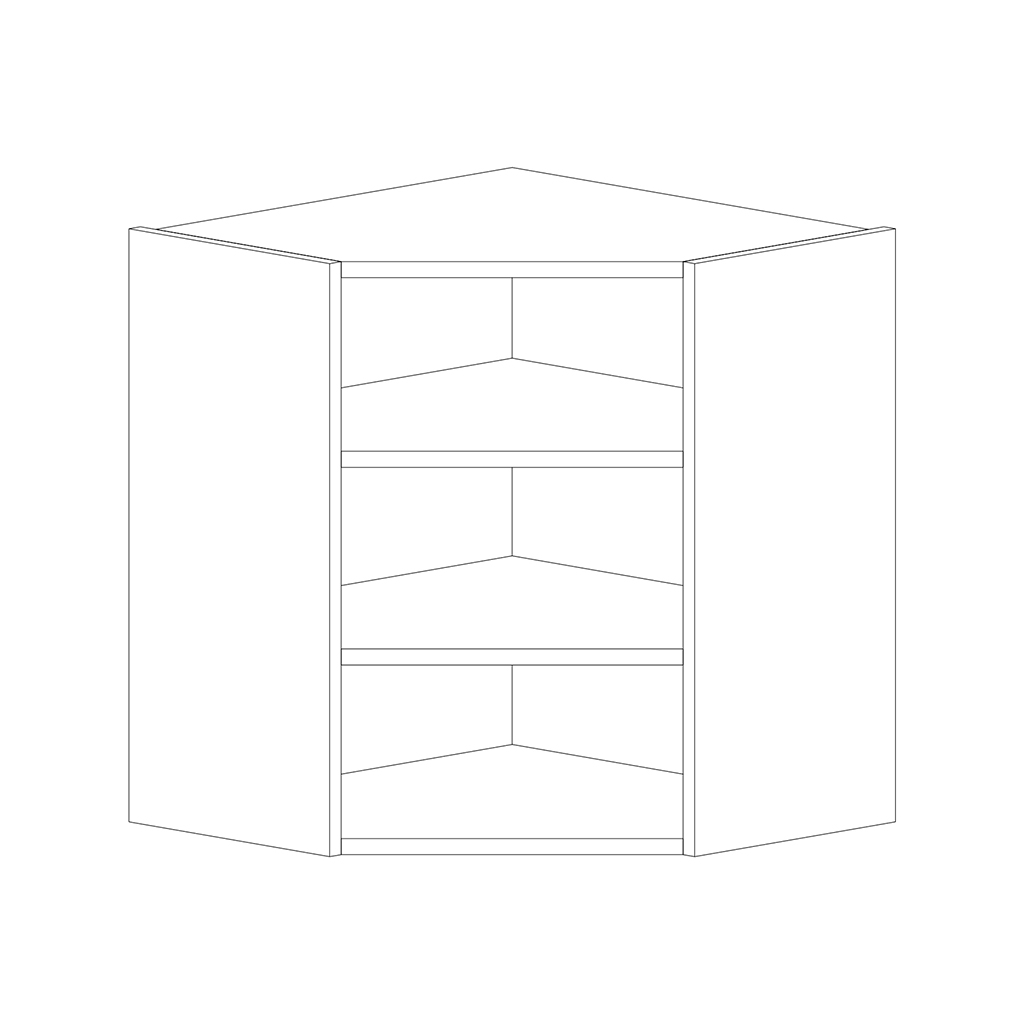 CHAMFERED CORNER WALL CABINET 800X630 ALUMINIUM