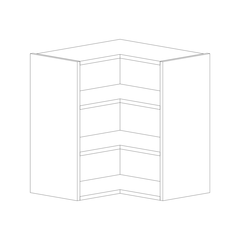 L CORNER WALL CABINET 700X630 ALUMINIUM