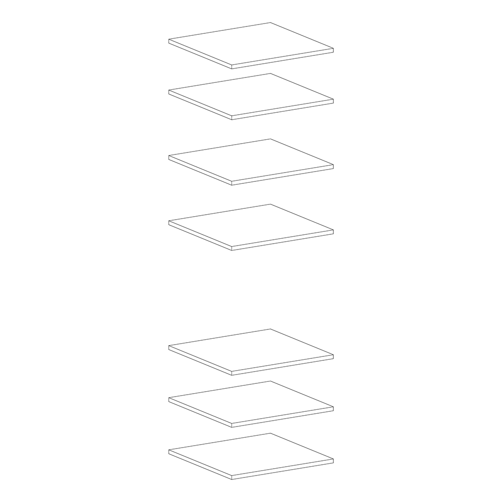 SET OF SHELVES FOR COLUMN CABINET 600MM WHITE
