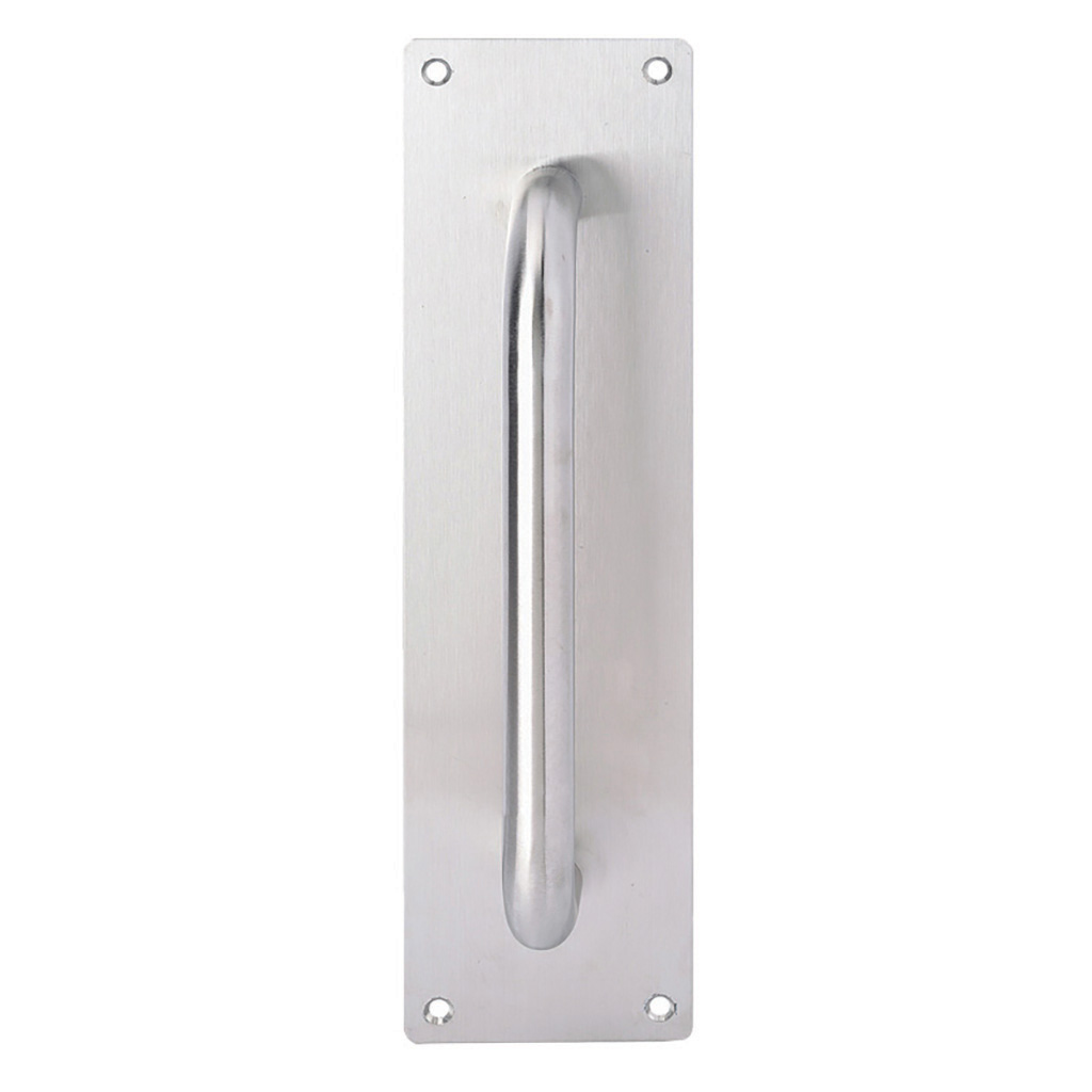 TUBULAR STAINLESS STEEL PULL HANDLE W/LONG PLATE 17023 SS