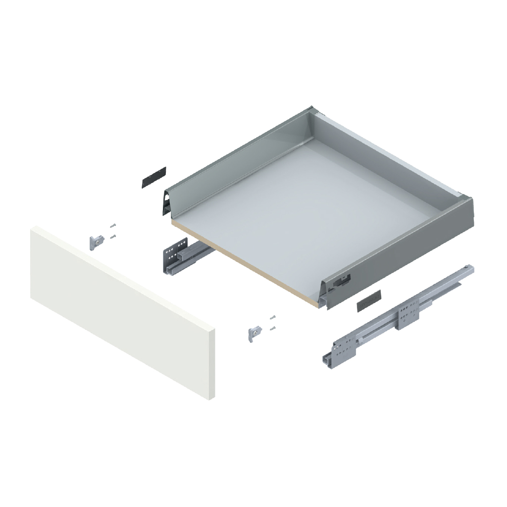 DRAWER KIT 84MM PUSH OPEN L450 SILVER GREY