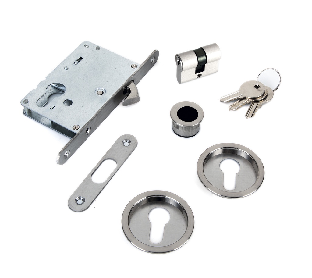 KIT PTA CORREDERA REDONDO C/LLAVE Y CILINDRO NS, FRENTE DE 16MM
