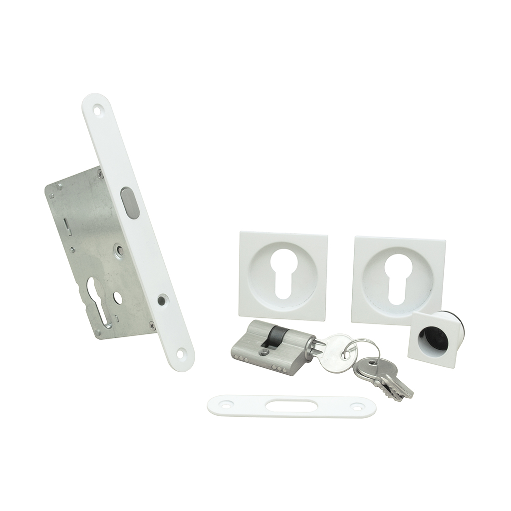KIT PTA CORREDERA CUADRADO 50X50, C/BOMBILLO, BL