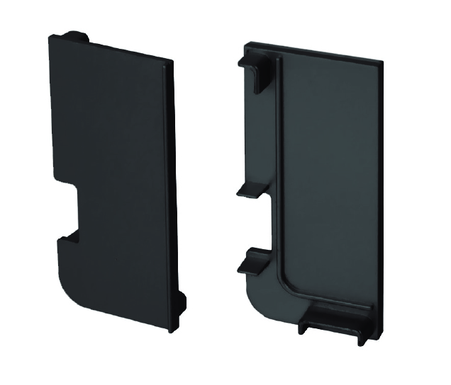 TAPA LATERAL CERRADA PARA PERFIL L INTERIOR, NEGRO