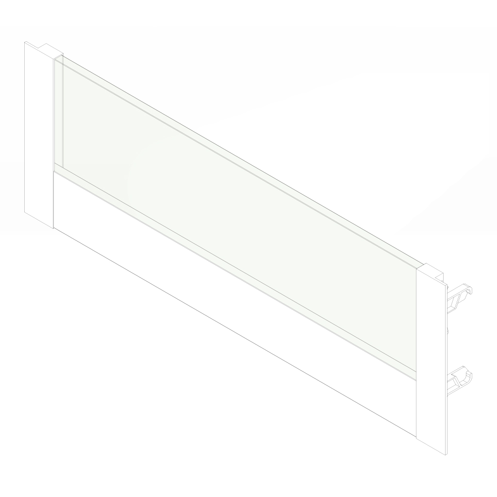 CLEAR GLASS FRONT KIT H185 M500, WHITE