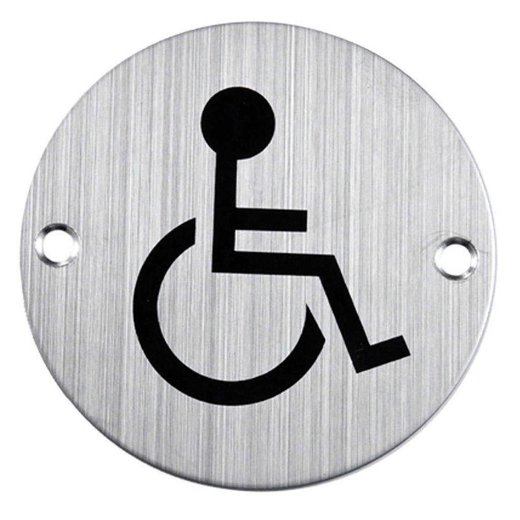 SIGN WC ROUND, DISABLED