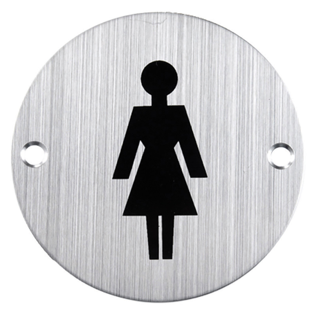 SIGN WC ROUND, WOMAN