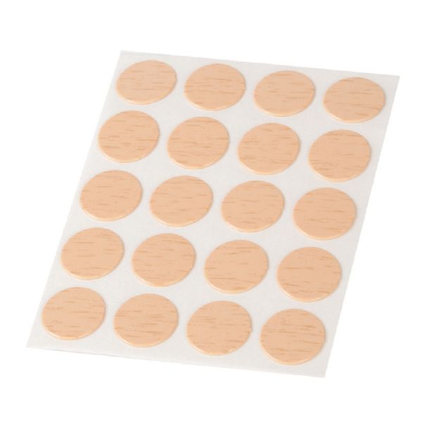 TAPATORNILLOS ADHESIVO 13MM COLOR HAYA, 20 UDS/HOJA