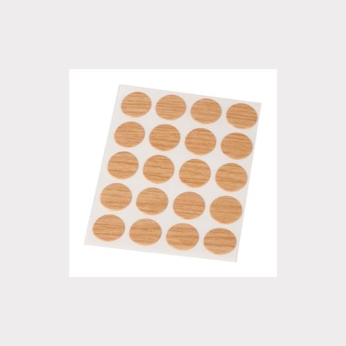 SELF-ADHESIVE SCREW HOLE STICKERS 13MM OAK, 20 PCS/SHEET