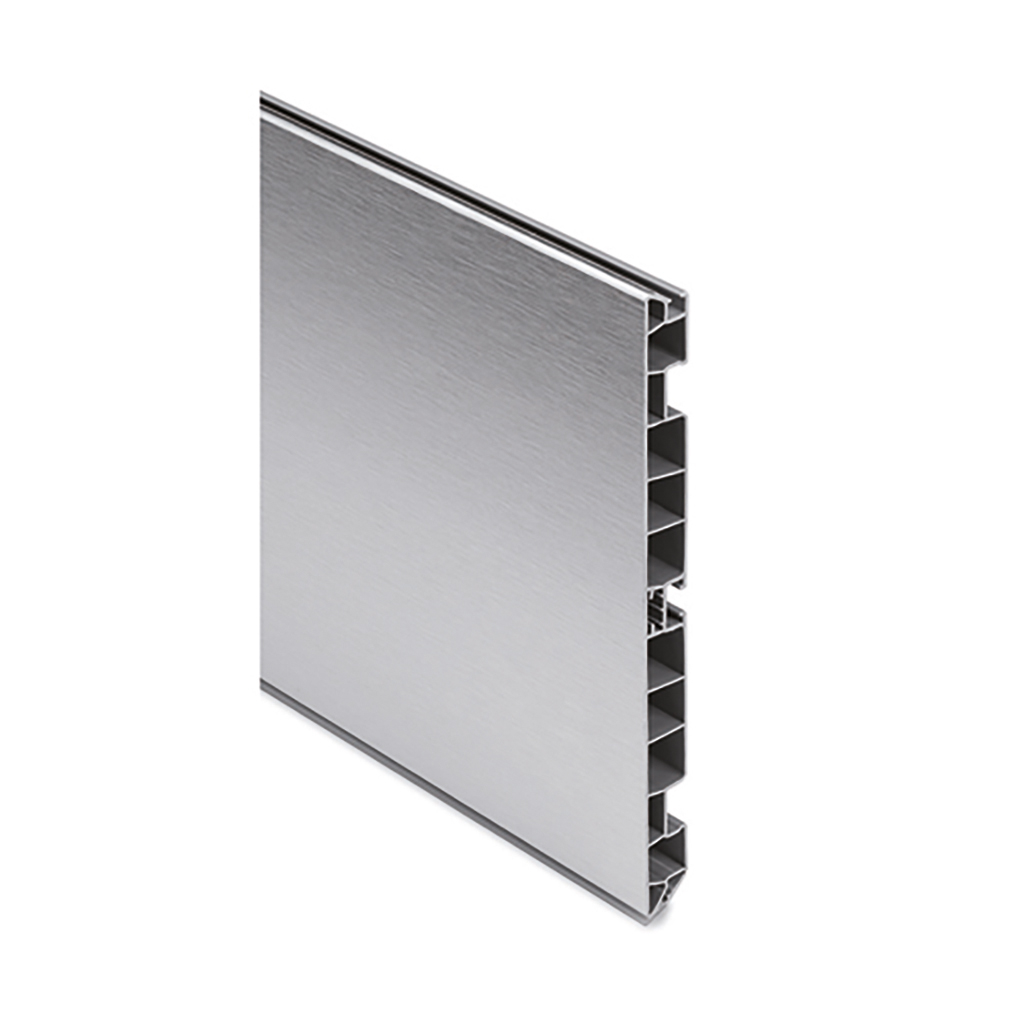 ZOCALO PVC H80MM 4M REVESTIDO ALUMINIO CEPILLADO, METRO