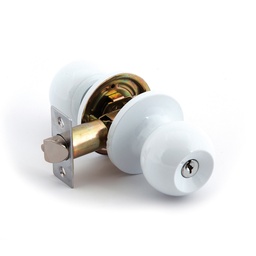 [10BLBK] KNOB LOCK, BATHROOM, WHITE