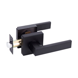 [20NEPS] LEVER HANDLE LOCK R/SQUARE, PASSAGE, BLACK