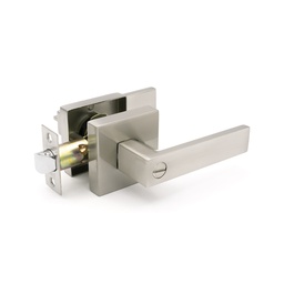 [20SCBK] LEVER HANDLE LOCK R/SQUARE, BATHROOM, SATIN