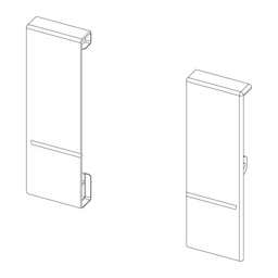 [58AY4BF100000] SET OF PLASTIC FRONTAL BRACKETS FOR INTERNAL DRAWER TEN2 H120 WHITE