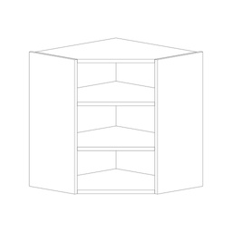 [MARC-700X630AL] CHAMFERED CORNER WALL CABINET 700X630 ALUMINIUM