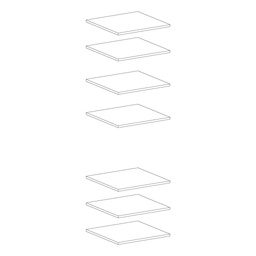 [MSCE-600AL] SET OF SHELVES FOR SEMICOLUMN CABINET 600MM ALUMINIUM