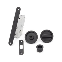 [P4120 NE16] KIT PTA CORREDERA REDONDO D56, C/CONDENA, NEGRO, FRENTE DE 16MM 