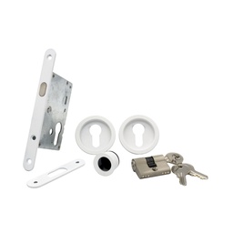 [P4120B BL] KIT PTA CORREDERA REDONDO D56 C/BOMBILLO, BLANCO