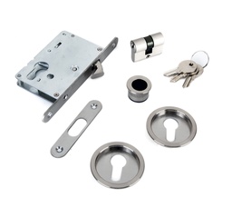 [P4120B SN16] KIT PTA CORREDERA REDONDO C/LLAVE Y CILINDRO NS, FRENTE DE 16MM