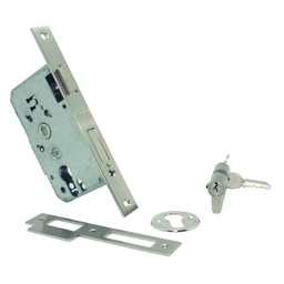 [P47ETCSN] CERRADURA SEGURIDAD C/CILINDRO 60mm CANTO CUAD.NIQ