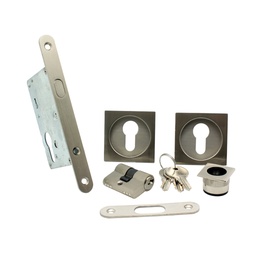 [P5050B SN] KIT PTA CORRED CUADRADO 50X50 C/BOMBILLO, SATINADO