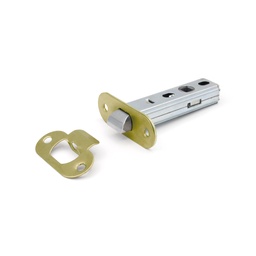 [P60TU PVD] PICAPORTE TUBULAR ENTRADA 60mm C/REDONDO LATONADO 