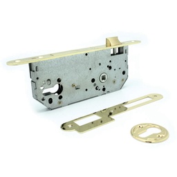 [P85ETGP] CERRADURA EMBUTIR S/CILINDRO CANTO REDONDO DORADA