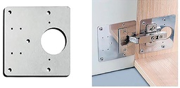 [B8001] PLACA DE REPARACIÓN DE BISAGRA D35MM INOXIDABLE 90X90MM